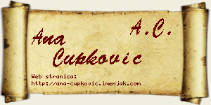 Ana Čupković vizit kartica